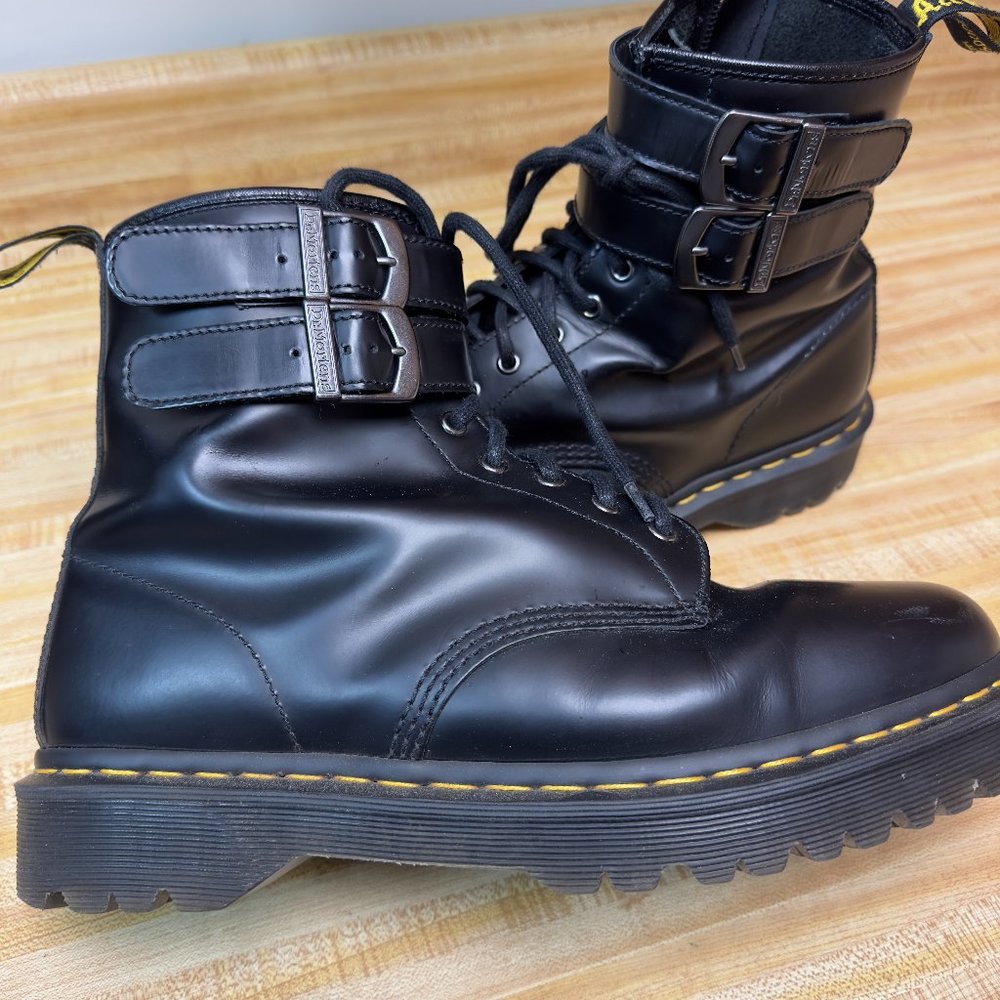 Dr. Martens Men's Satin Leather Black Harness Boot (13 US)